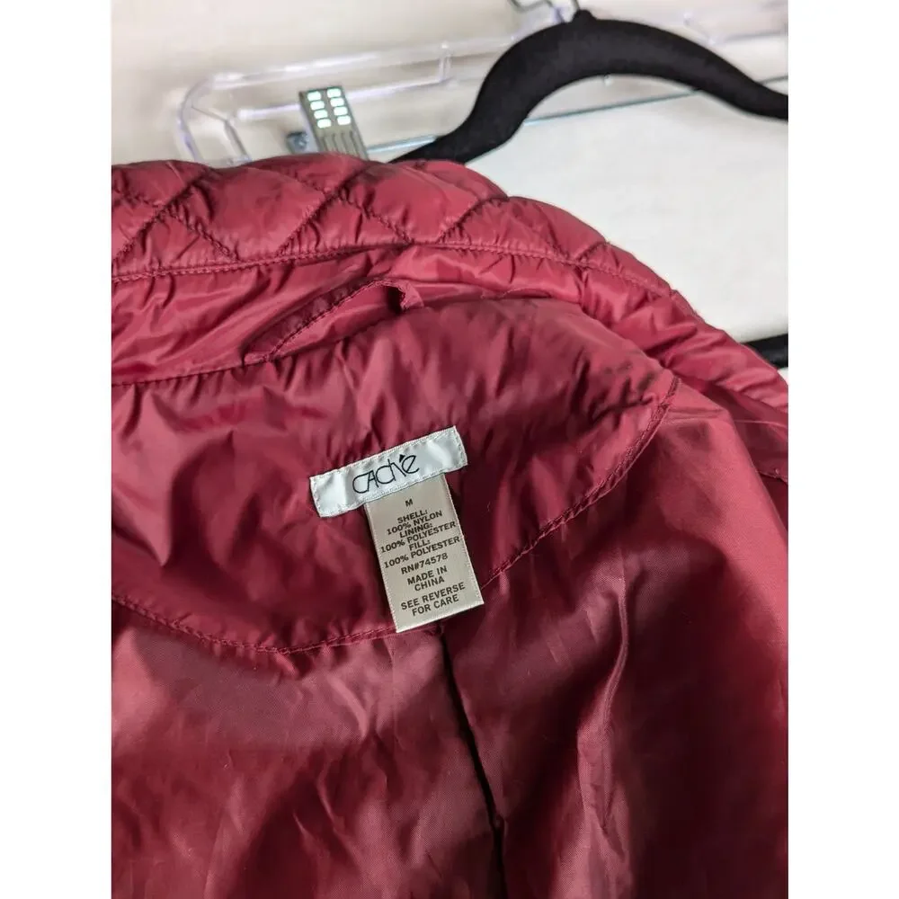 Vtge Cache Wmns M quilted jacket wine Y2K B38